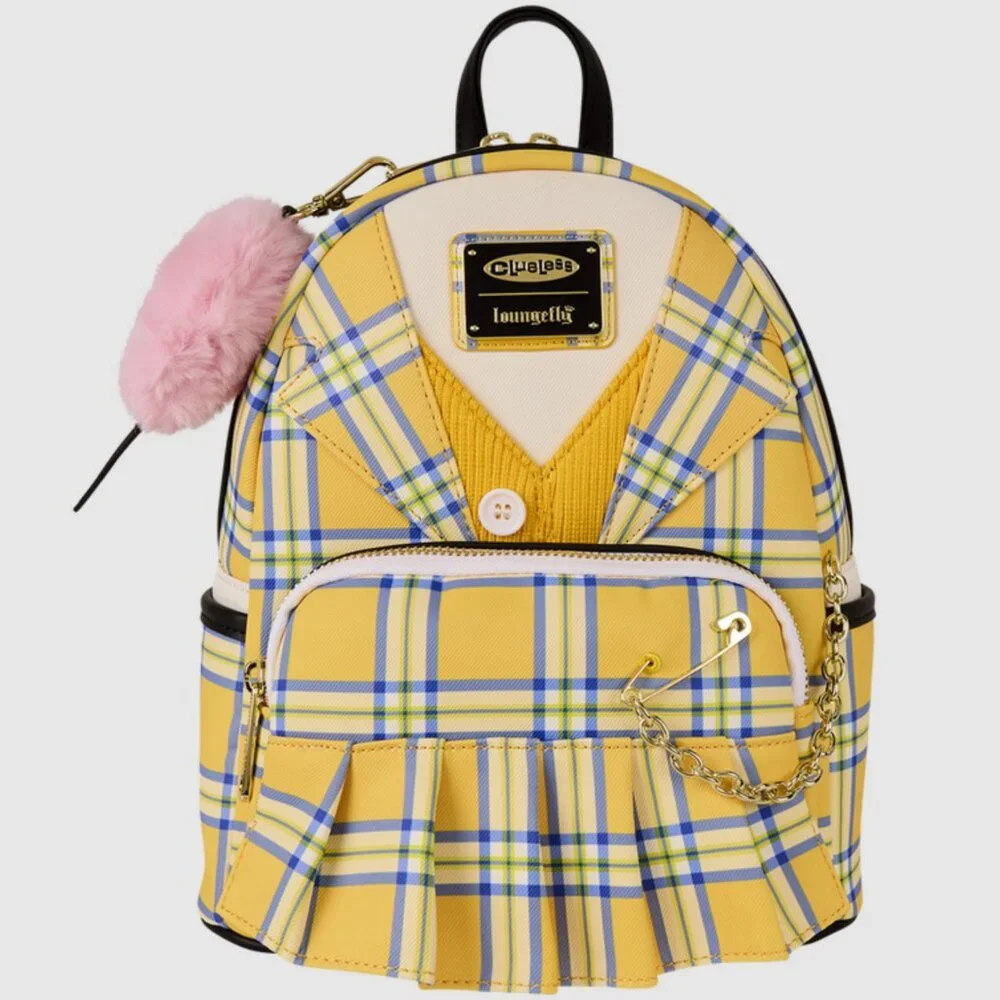 Loungefly Clueless 30th Anniversary Cher Yellow Plaid Mini Backpack NWT